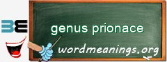 WordMeaning blackboard for genus prionace